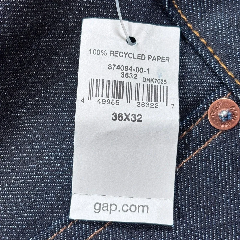 GAP Jeans Mens 36x32 Blue Kaihara Selvedge Denim Skinny NEW Raw Indigo Deadstock